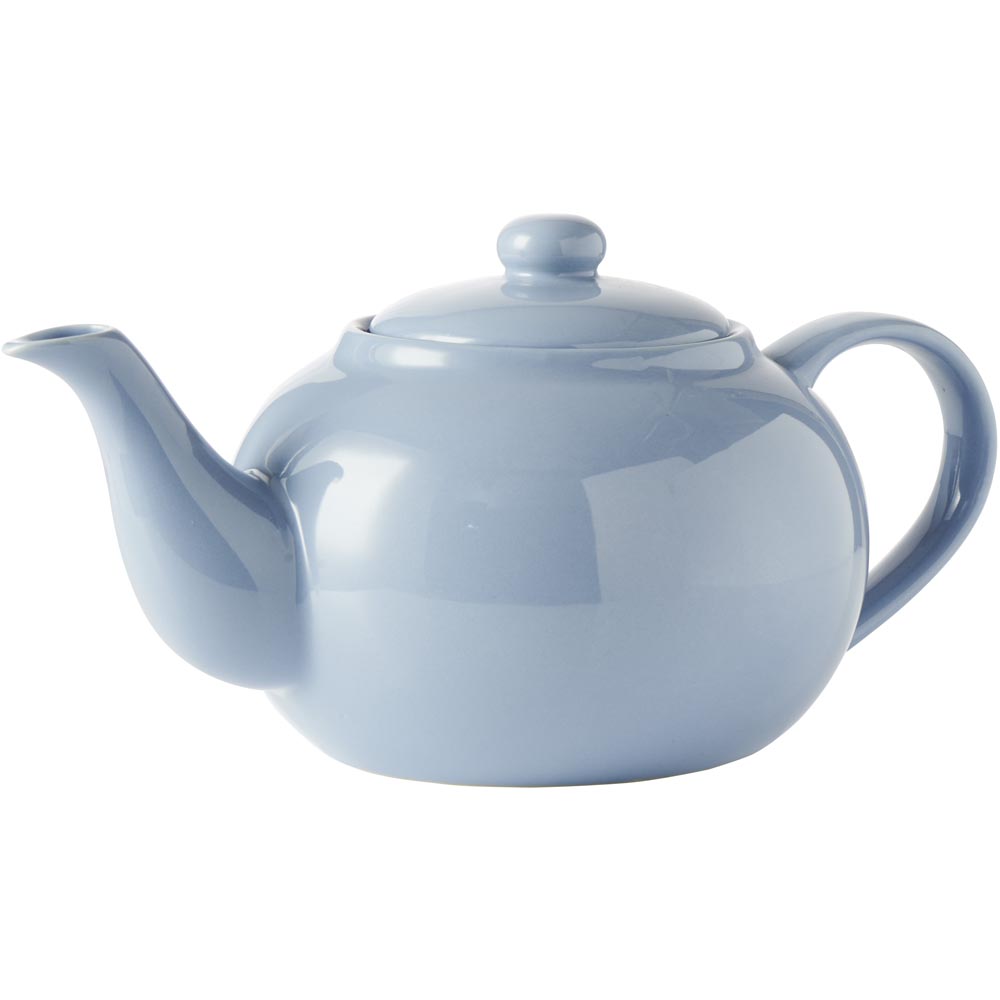Wilko 8 Cup Blue Ceramic Teapot Image 2