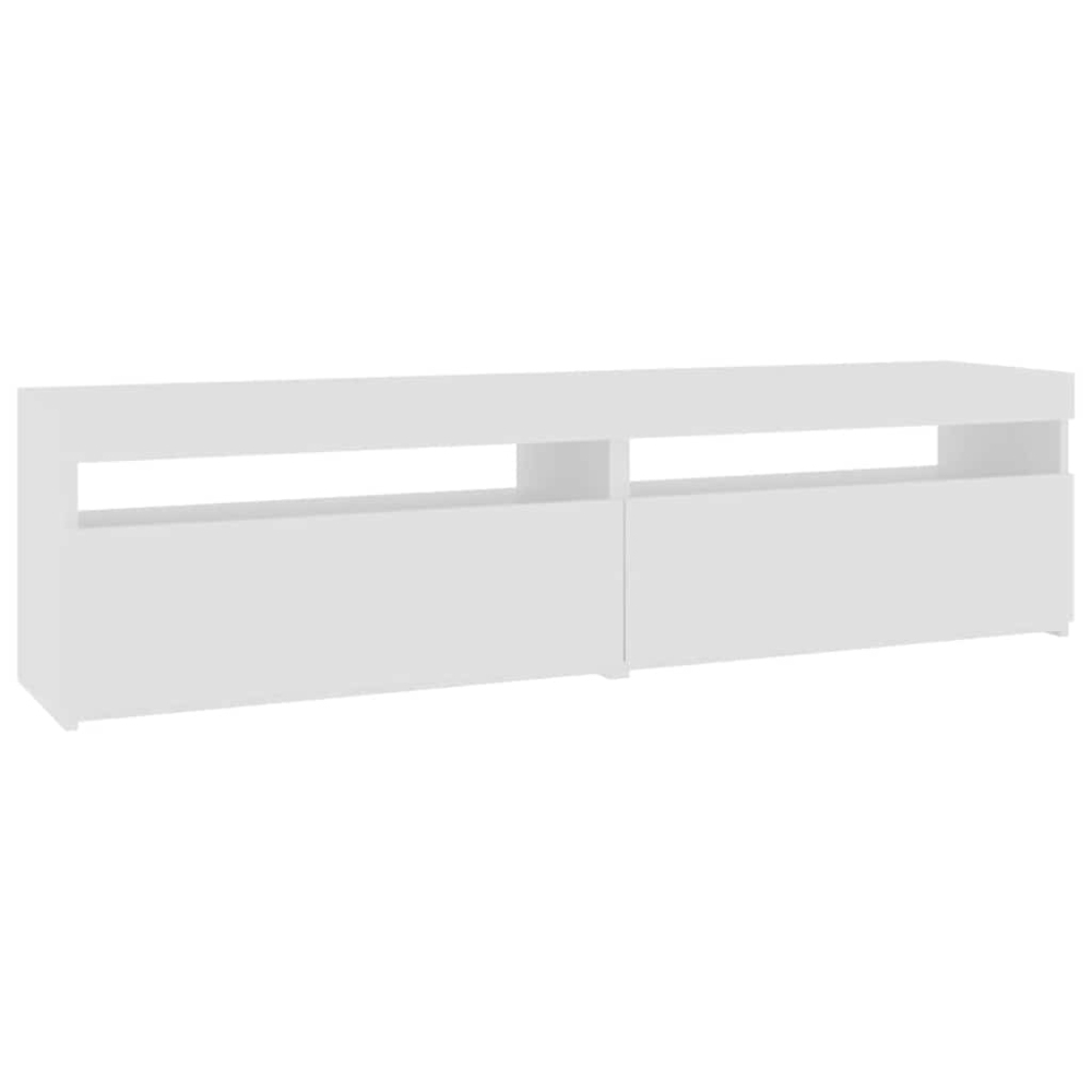 vidaXL Single Door Single Shelf High Gloss White LED TV Cabinet Set of 2 Image 2