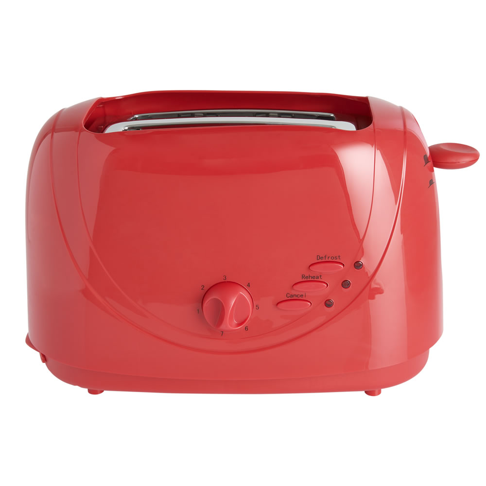 Wilko Colour Play Red 2 Slice Toaster Image 1