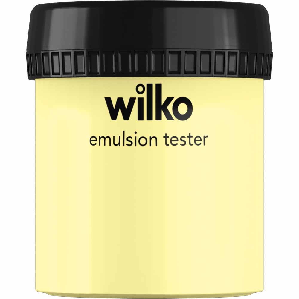 Wilko Happy Yellow Emulsion Paint Tester Pot 75ml Image 1