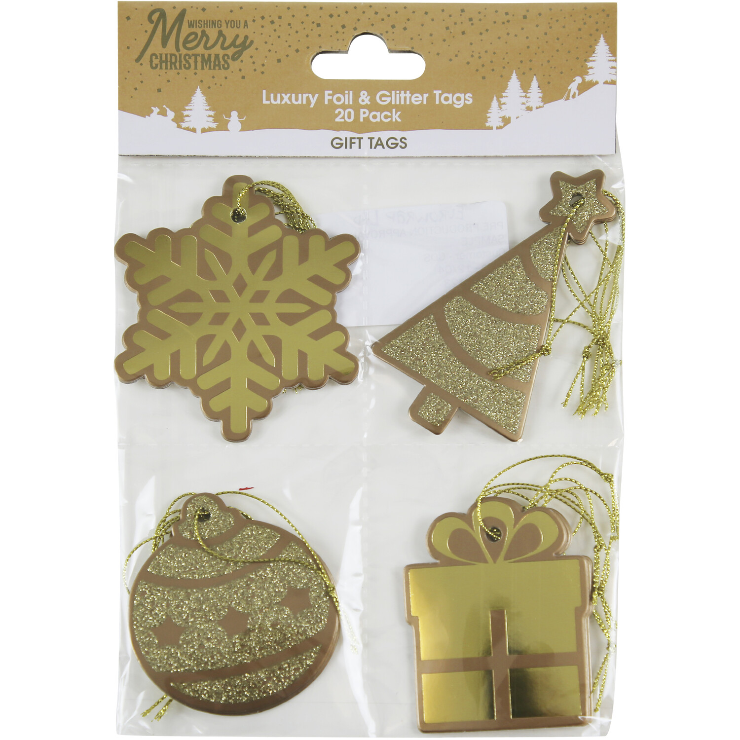 Pack of 20 Luxury Foil Gift Tags Image 3