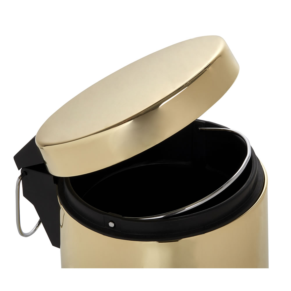 Wilko Gold Waste Bin Wilko
