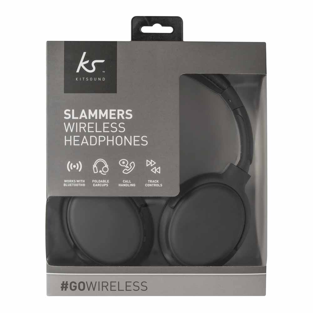 KitSound Slammers On-Ear Headphones Black Image 1