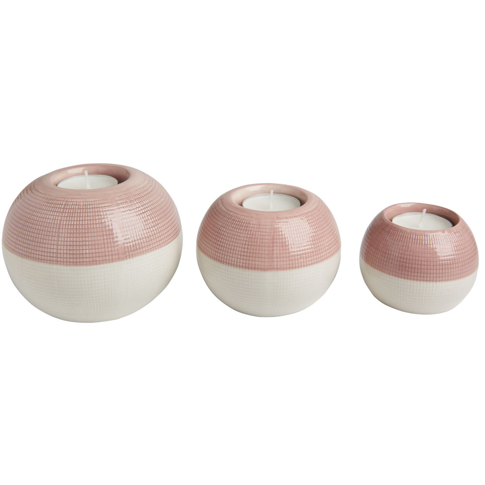 Wilko Ceramic Tealight Holders 3pk Image 1