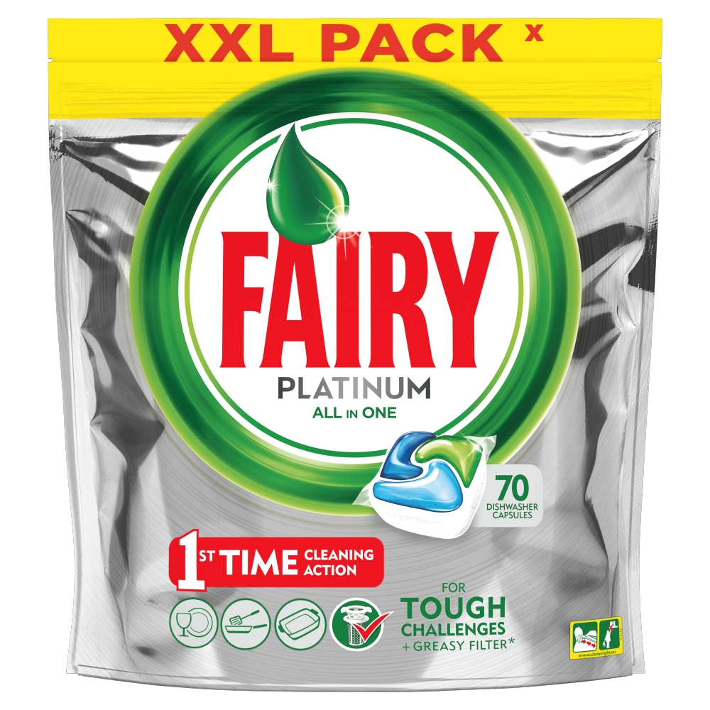 Fairy Platinum Dishwasher Tablets 70 Pack Image 2