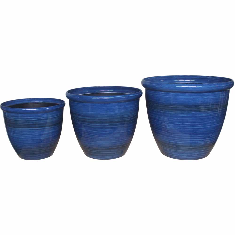 Wilko Outdoor Blue Glaze Effect Planter Small Wilko