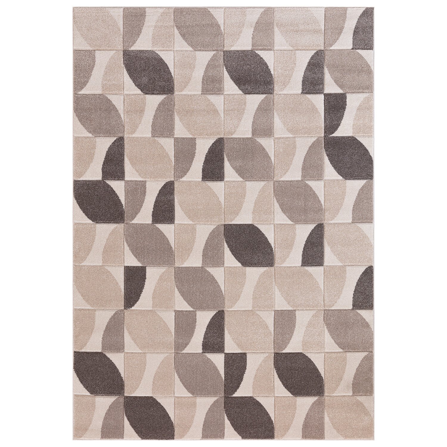 Vera Leaf Pattern Rug - Neutral / 120cm Image 1