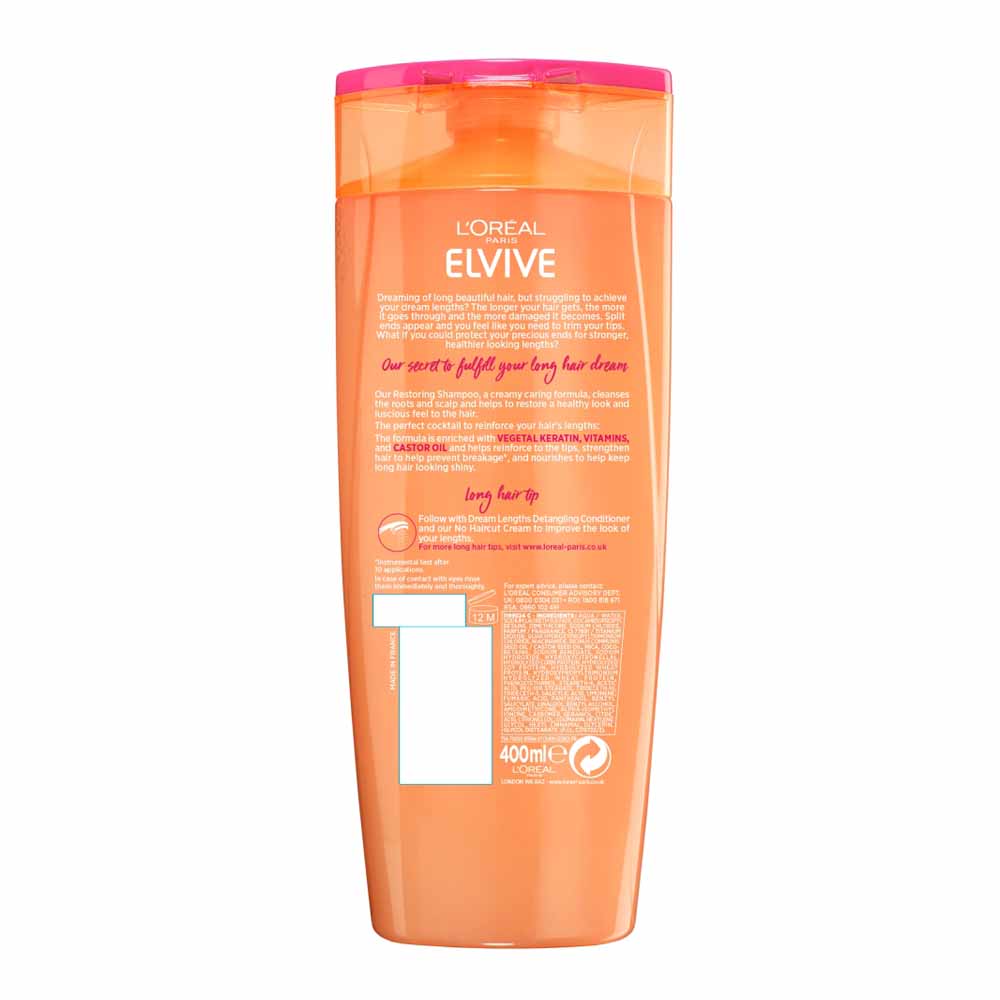 L’Oréal Paris Elvive Dream Lengths Shampoo 400ml Wilko