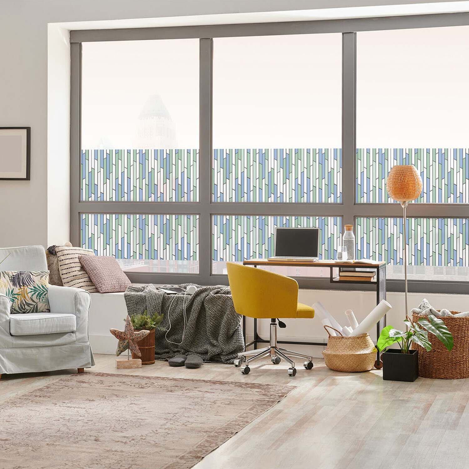 d-c-fix Self Adhesive Vitrail Window Privacy Film - Blue Image 2