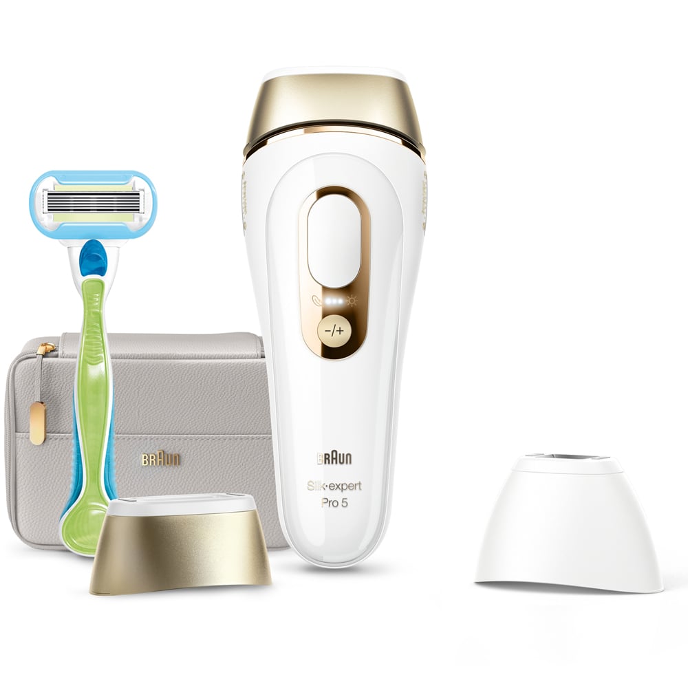 Braun Silk Expert Pro 5 PL5124 For Women White and Gold IPL Hair Removal with Pouch Image 3