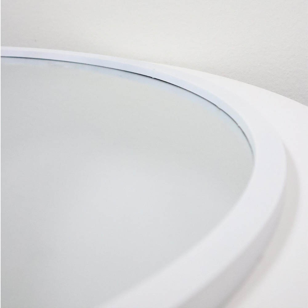 WALPLUS White Minimalist Round Mirror Image 4