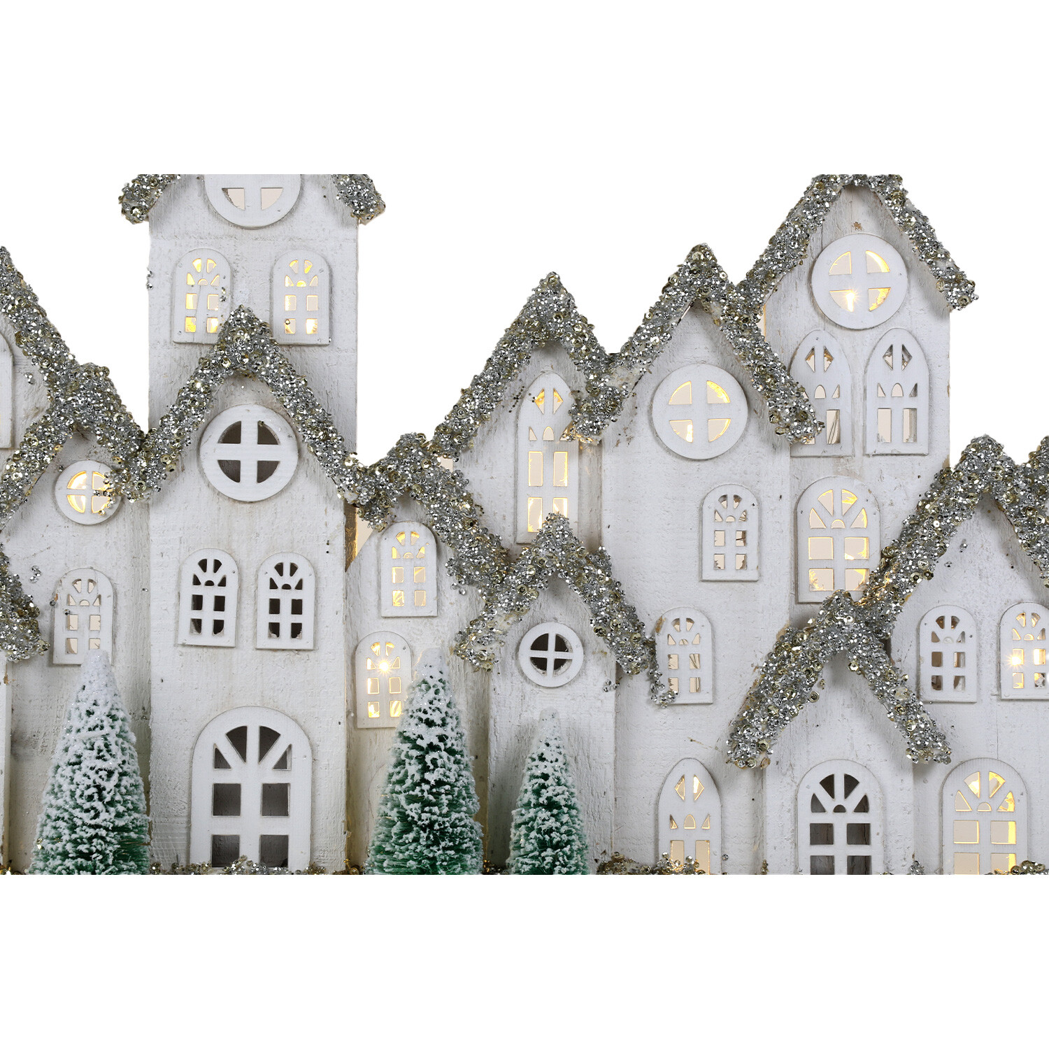 Frosted Fairytale 14 House LED Scene Table Decoration Image 4