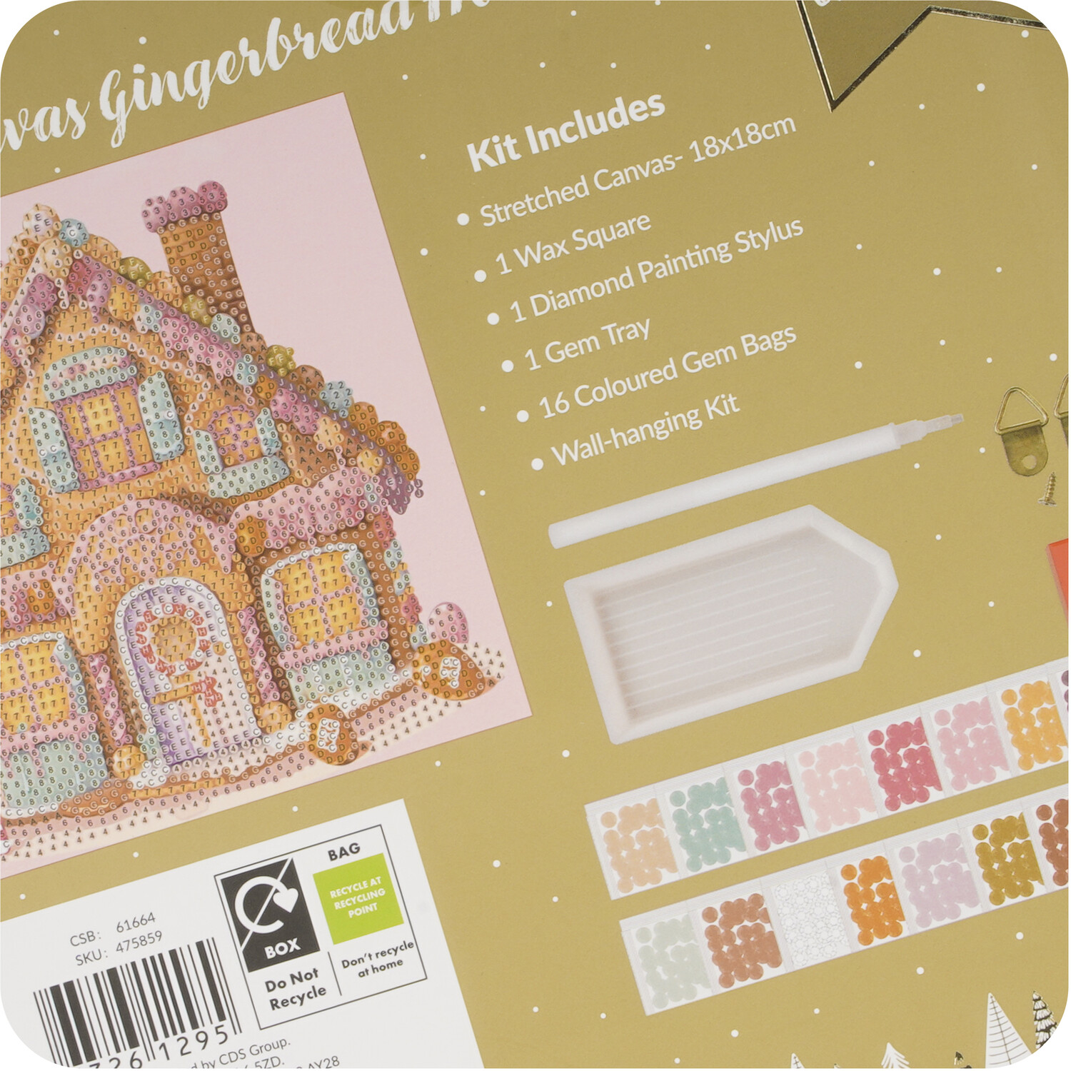 Crystal Canvas Gingerbread House Kit Neutral Image 4