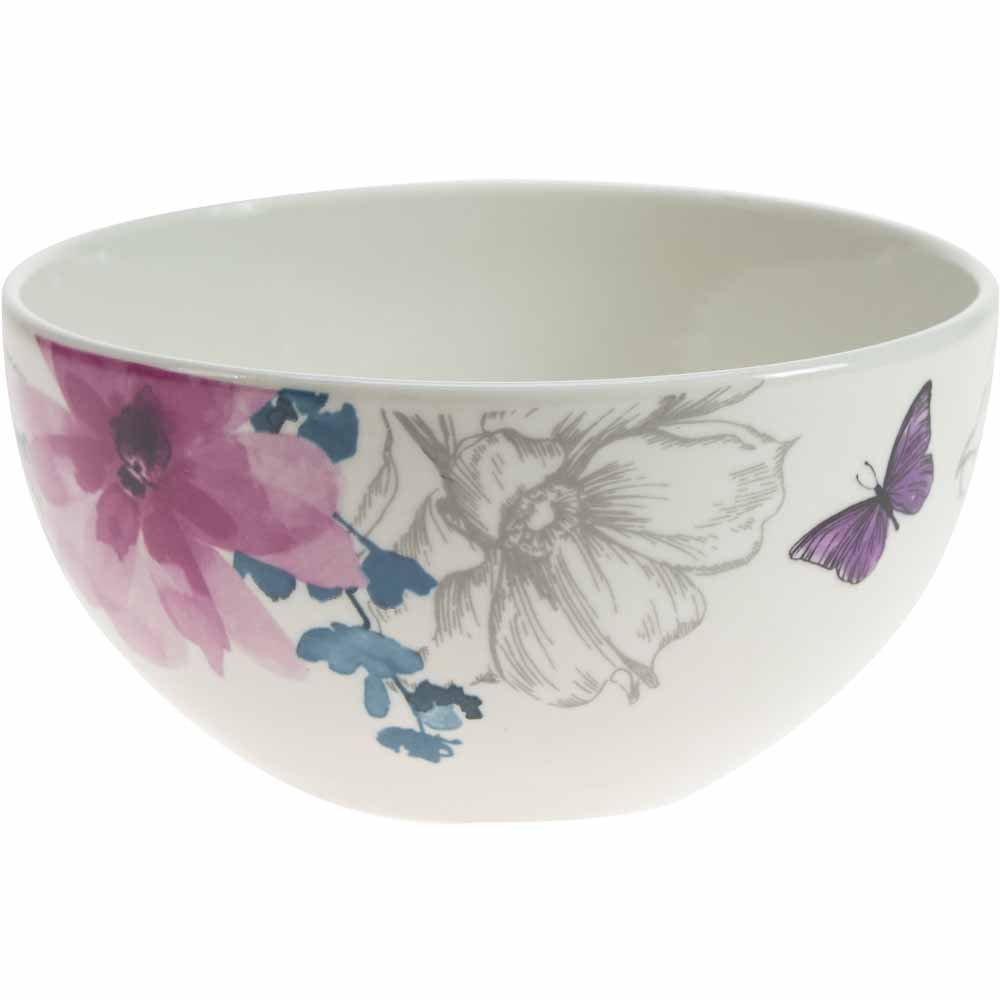 Wilko Sketched Floral Bowl Image 1
