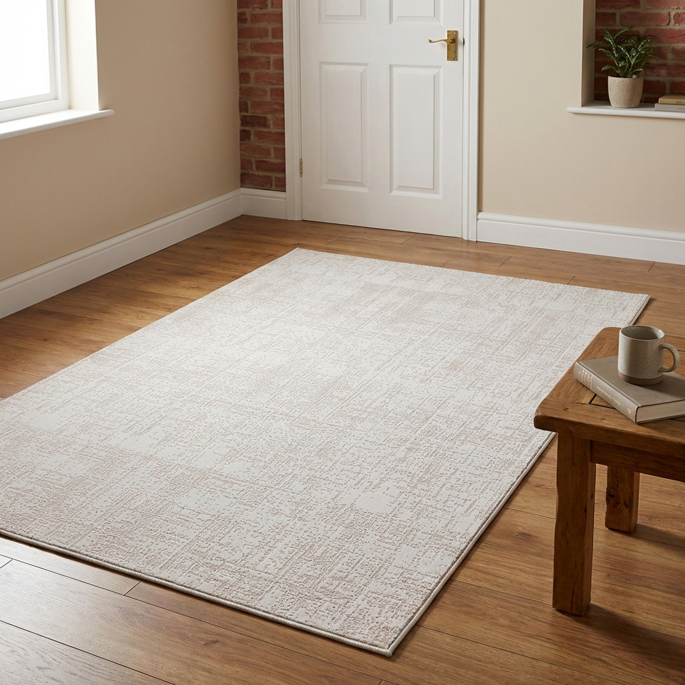 Eden Cream Textured Rug Cream Image 6