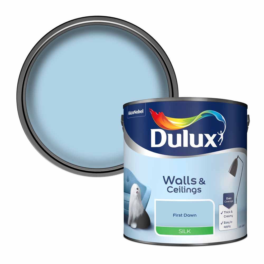 Dulux Walls & Ceilings First Dawn Silk Emulsion Paint 2.5L Image 1