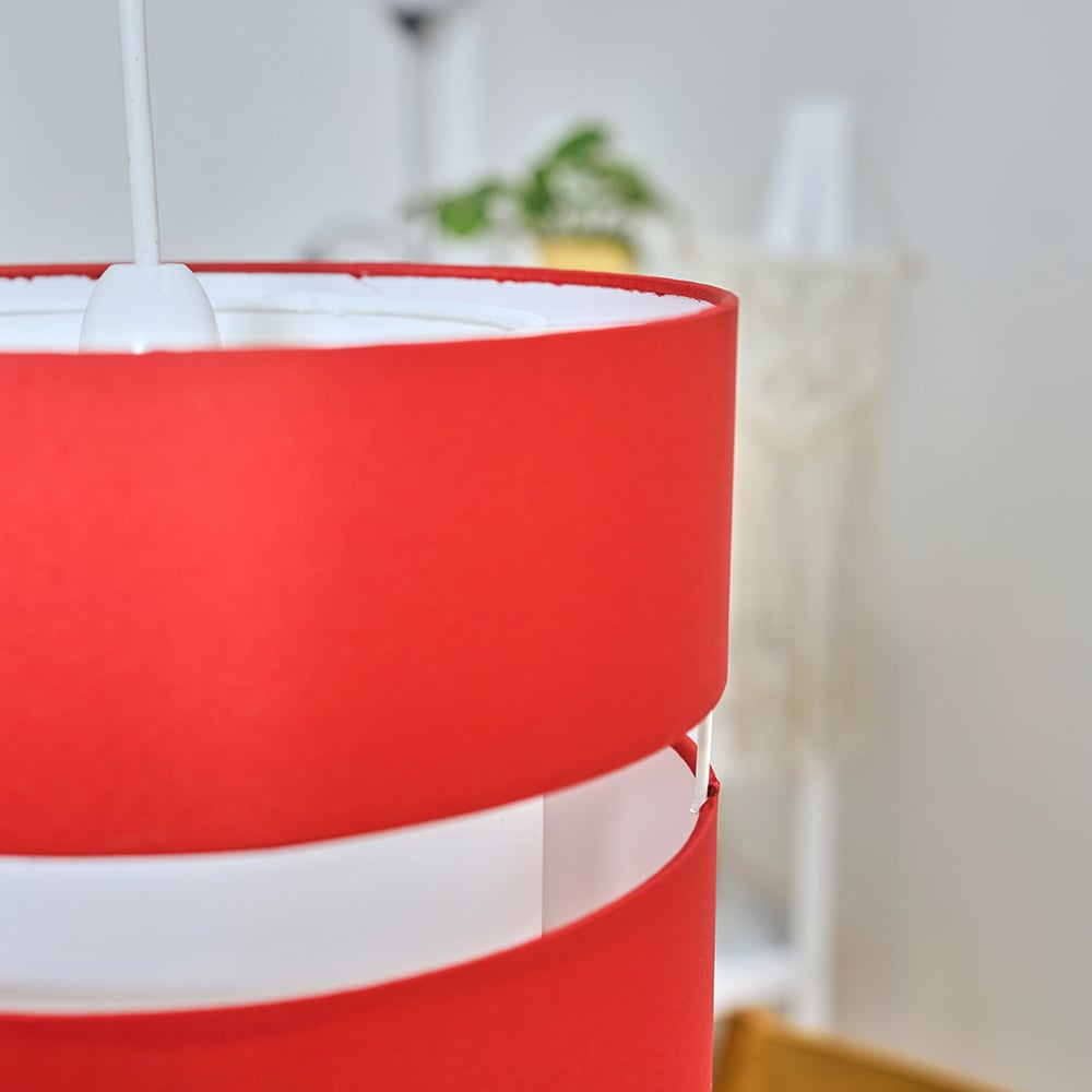 ValueLights Sophia 2 Tier Red Ceiling Light Shade Small Image 6