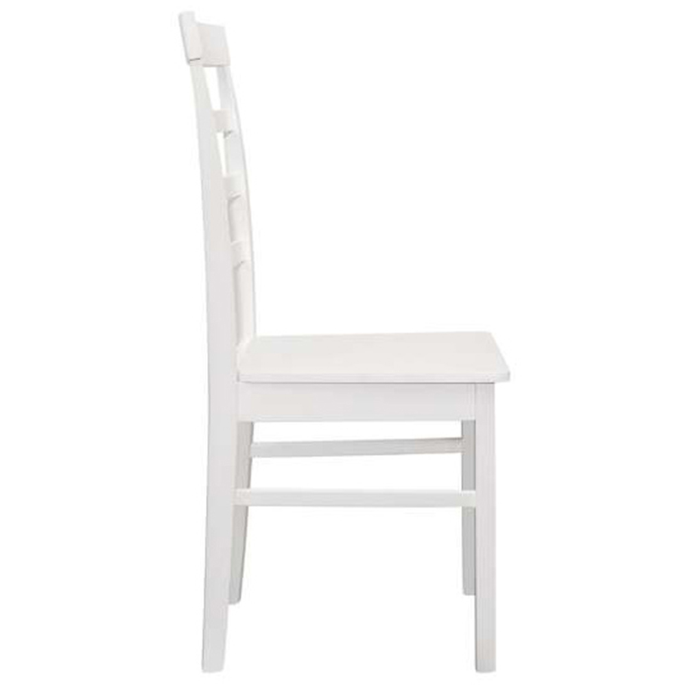 Upton Set of 2 White Ladder Back Chair Image 3