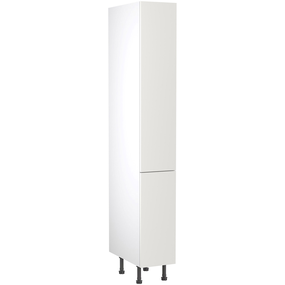 Kitchen Kit Slab Matt White Larder Cabinet Flatpack 300mm Image 1