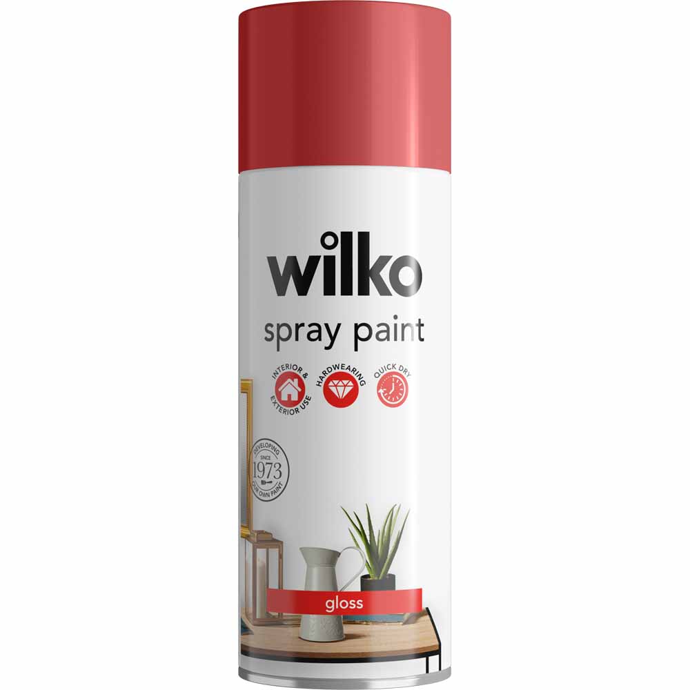 Wilko Enamel Spray Bright Red 400ml Image 1