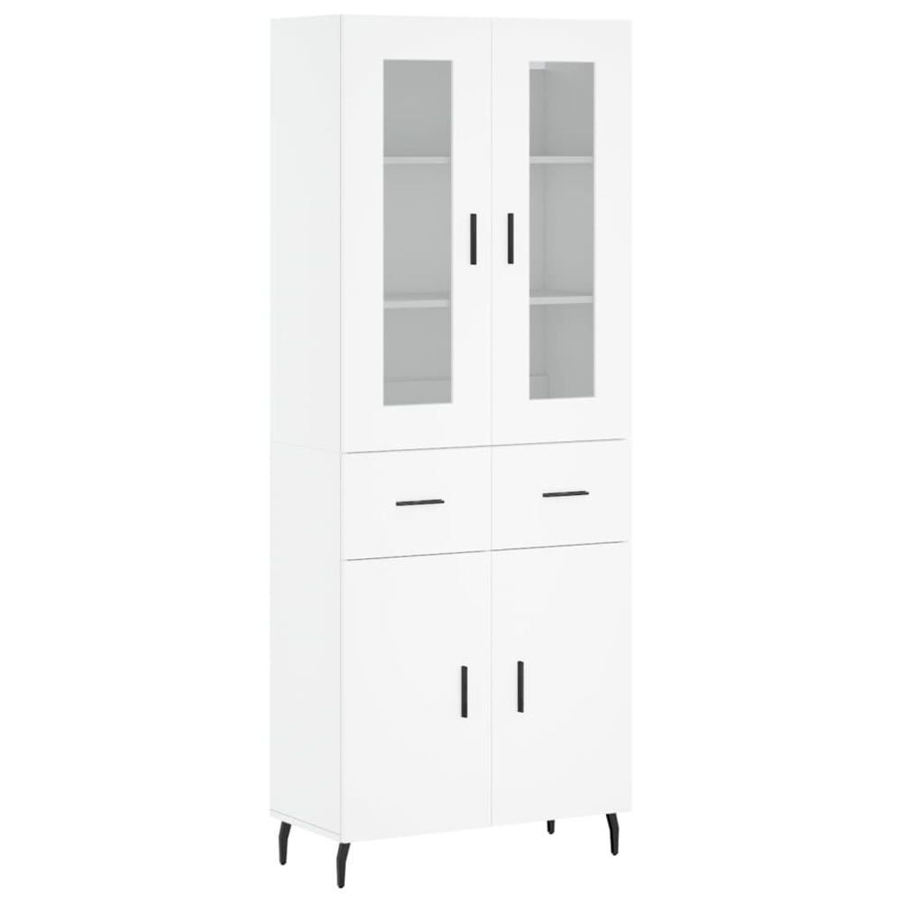 vidaXL 4 Door 2 Drawer White Highboard Image 2