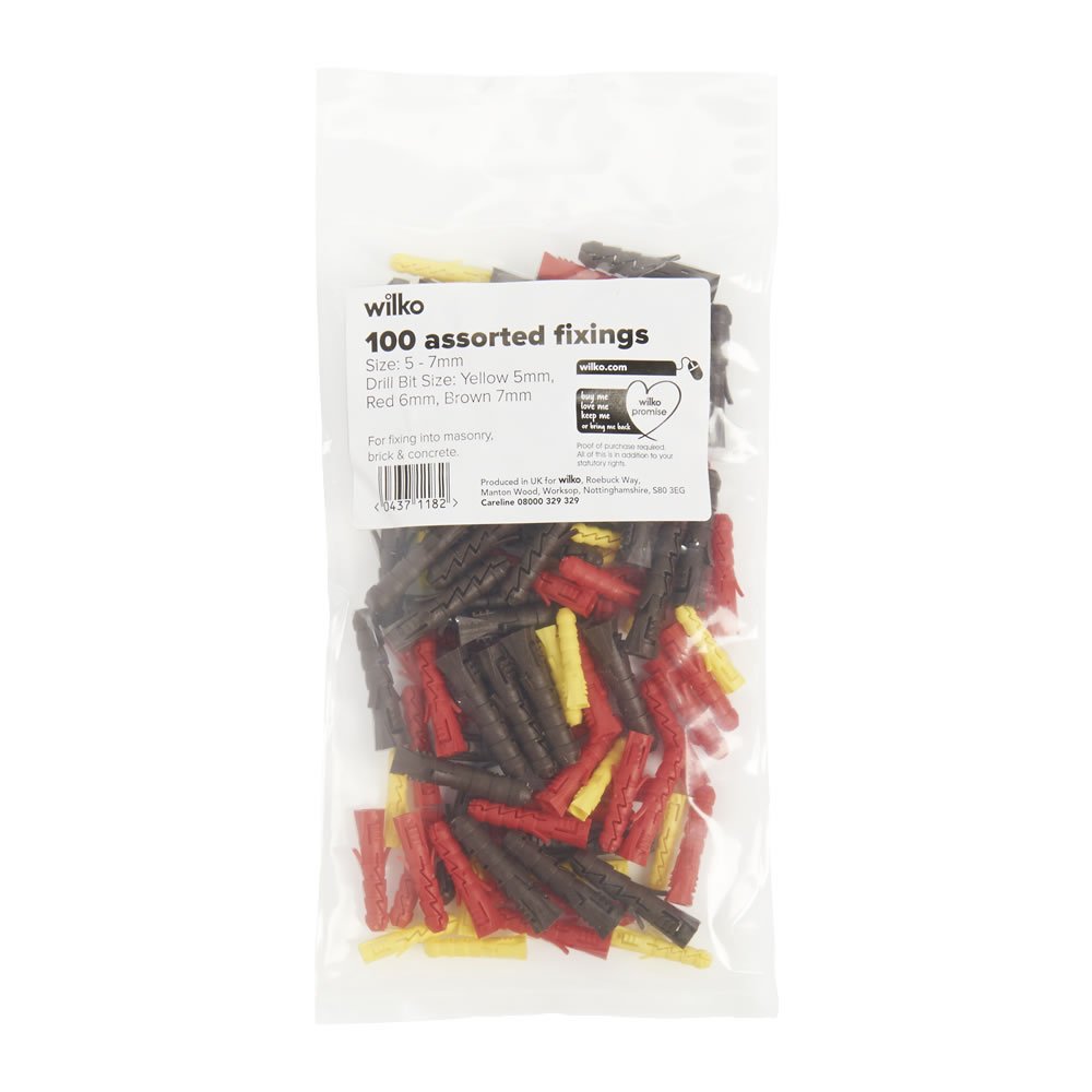 Wilko Wall Fixing Assorted Sizes 100 Pack Image 5