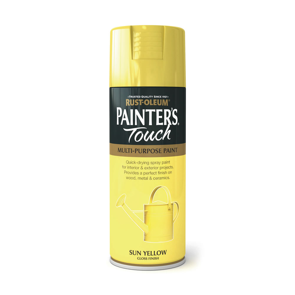 RustOleum Painter's Touch Gloss Spray Paint Sun Yellow 400ml Wilko