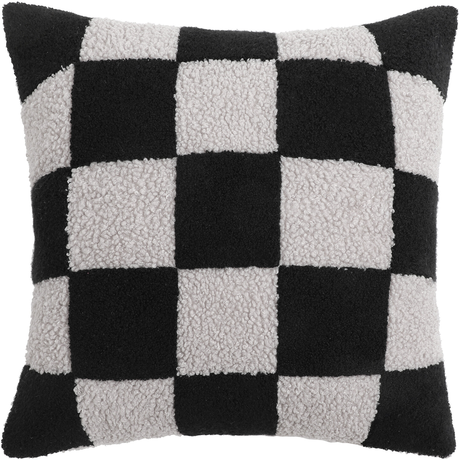 Checkerboard Square Cushion Black and Grey Image 1