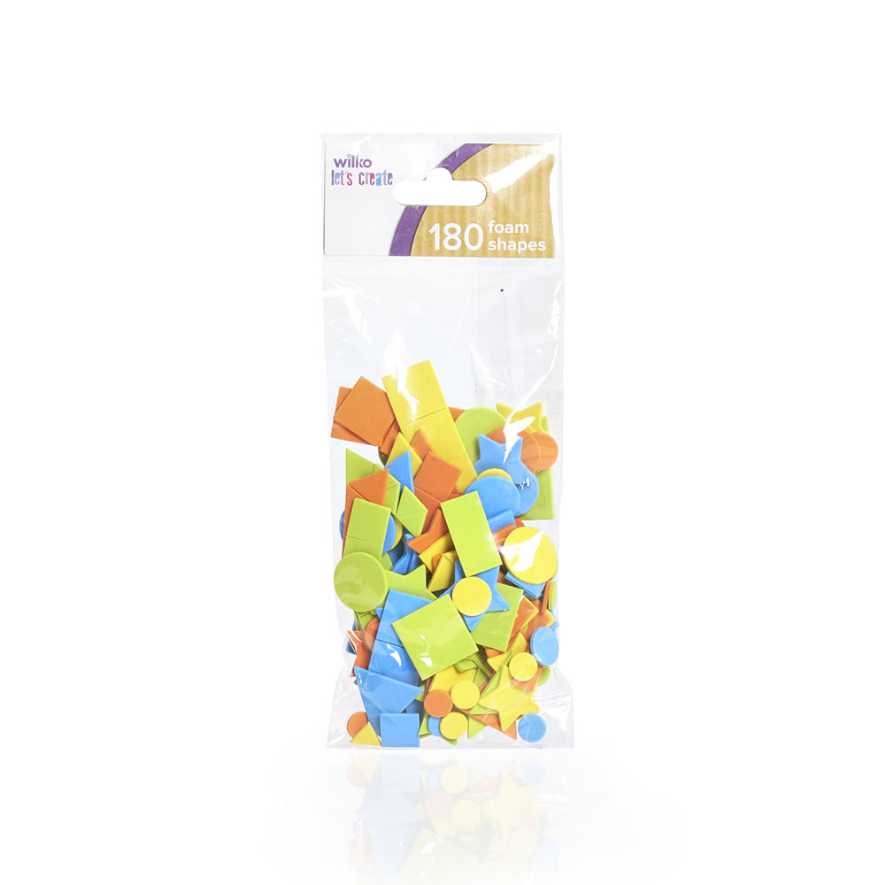 Wilko Let's Create Assorted Foam Shapes 180 pack Image