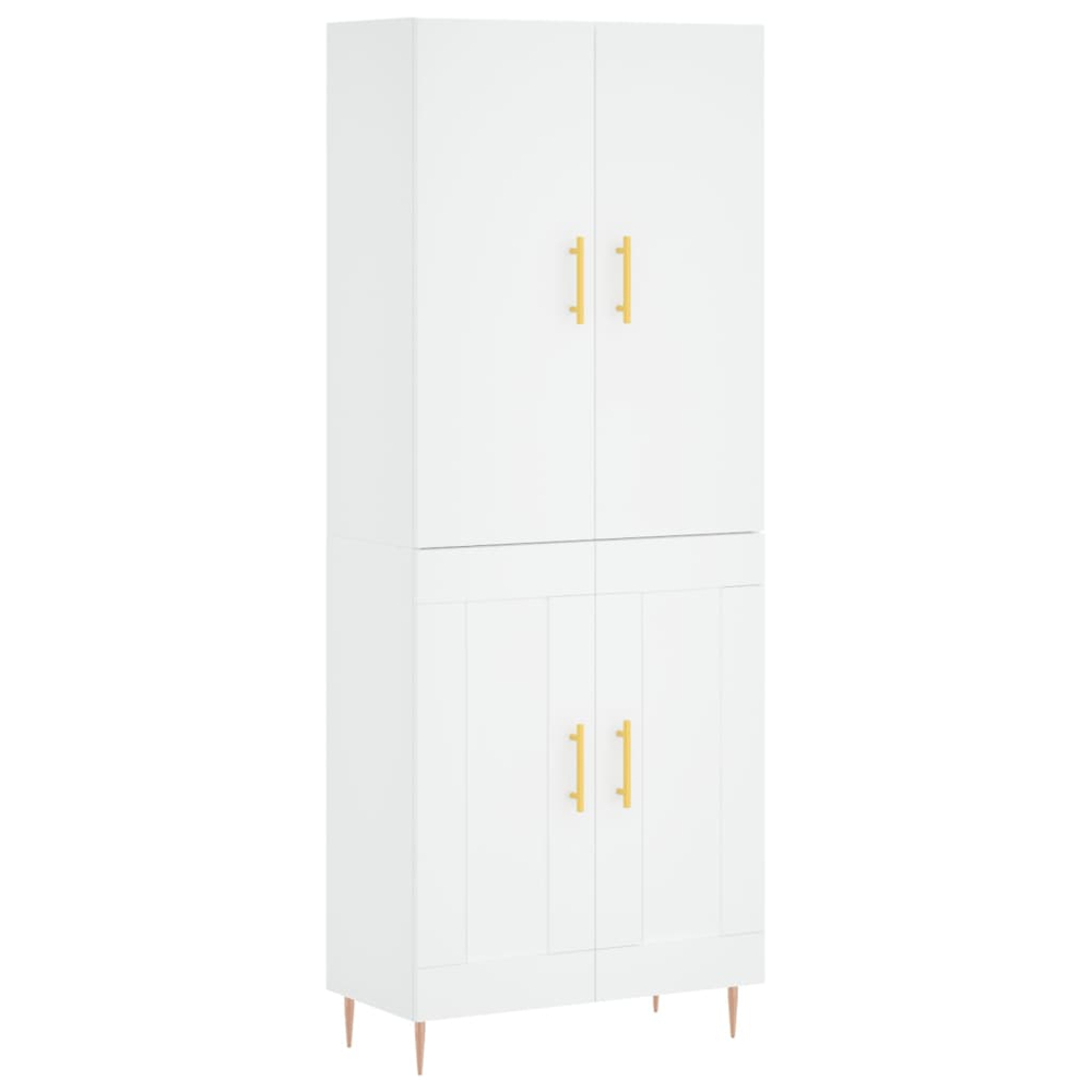 vidaXL 4 Door White Highboard Image 2