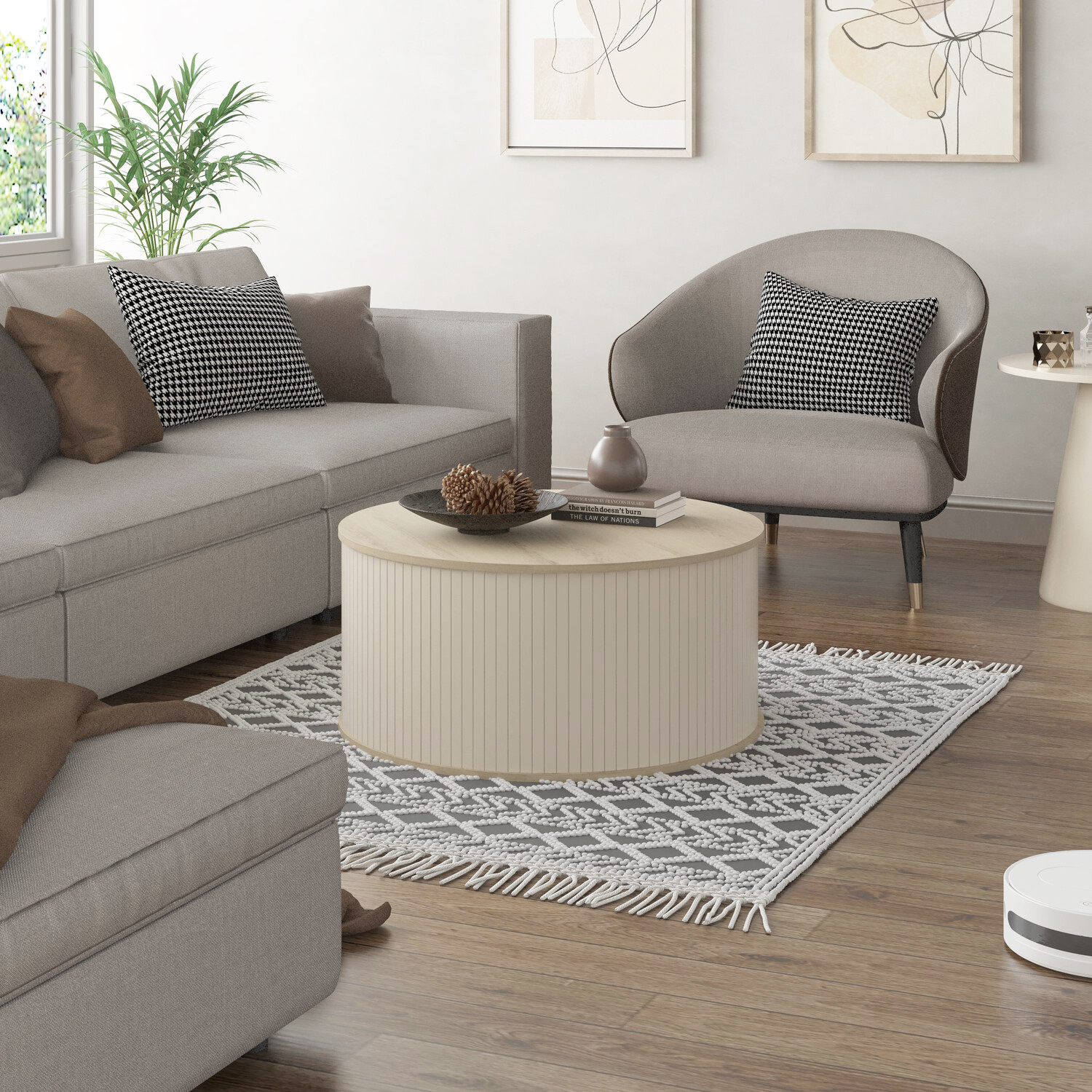 Mateo Round Coffee Table Beige Image 3