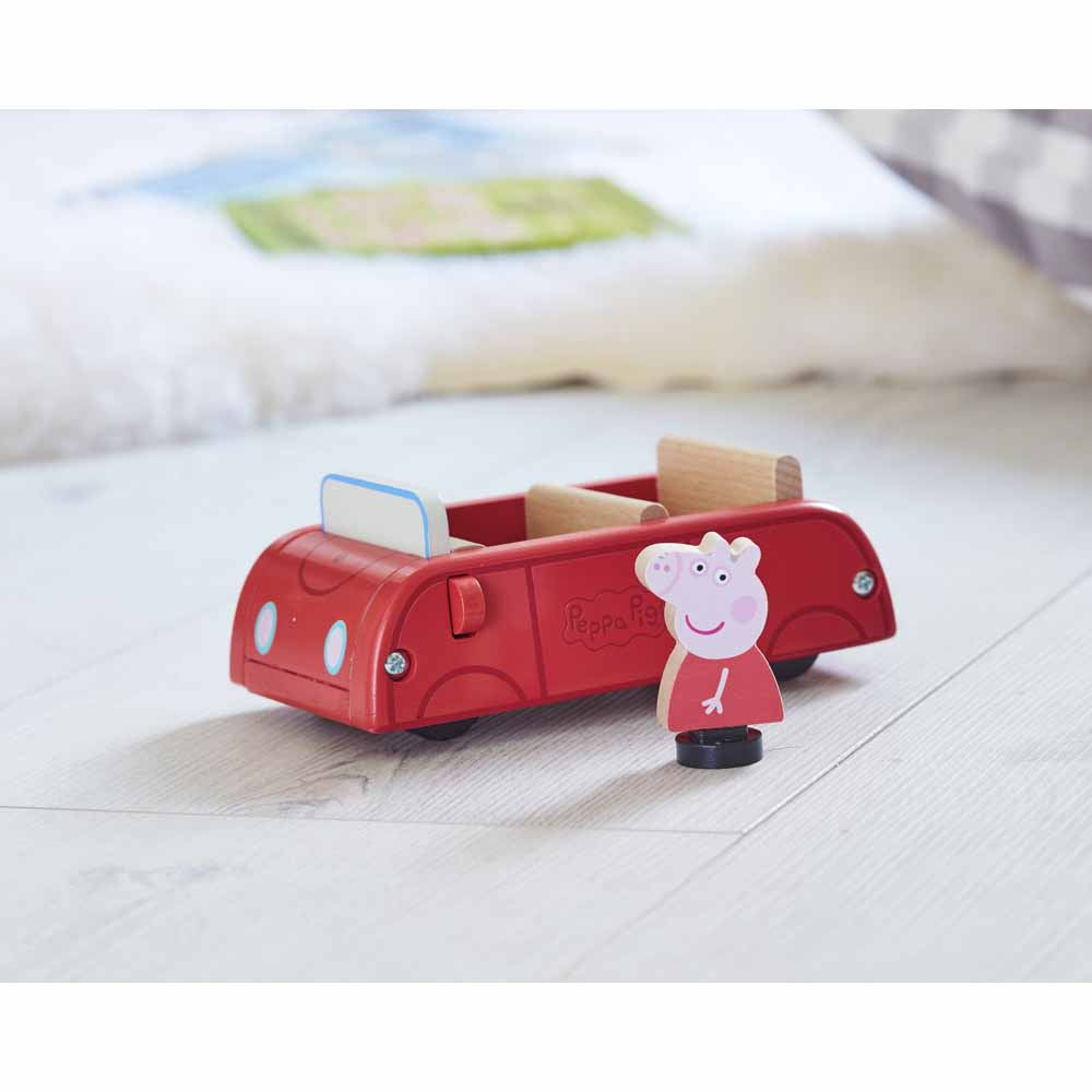 Peppa Pig Wooden Red Car Image 5