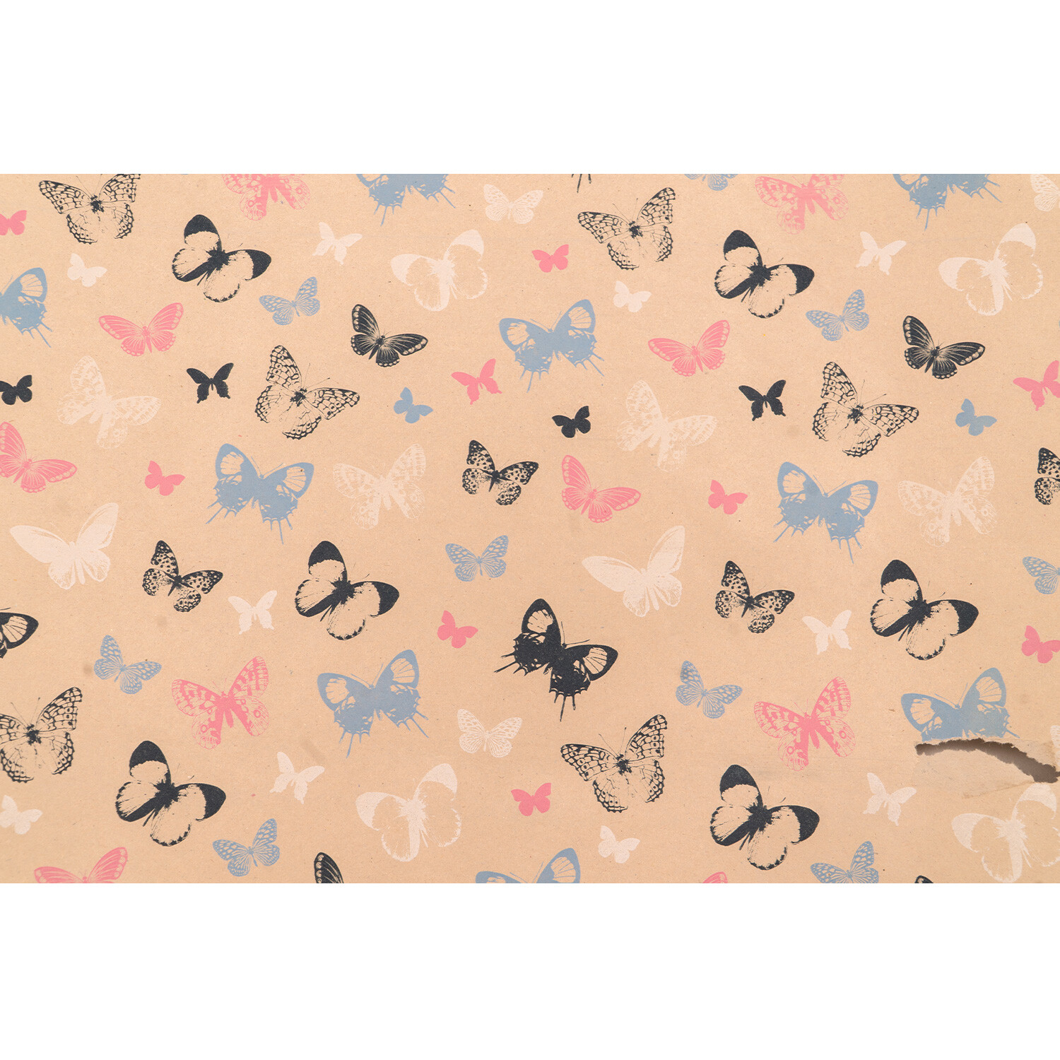 Printed Kraft Roll Wrap - Brown Image 1
