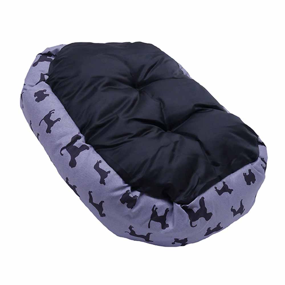 Rosewood Dogs Print Grey Oval Pet Bed 68cm Image 2