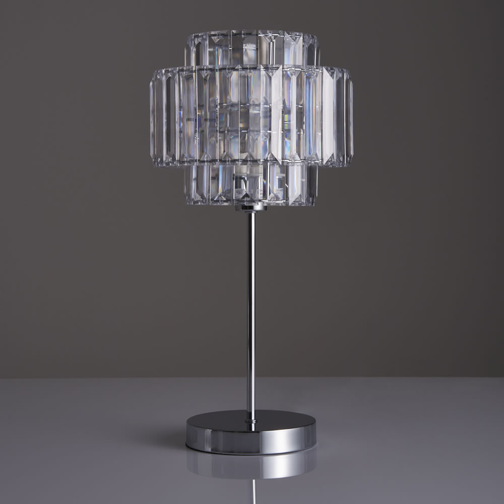 Wilko Audrey Clear Table Lamp Image 1
