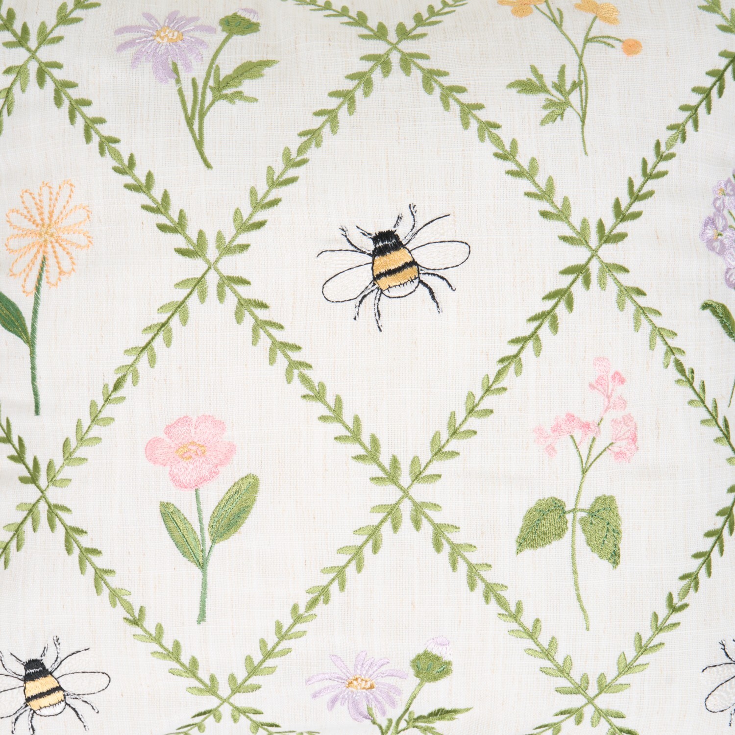 Gardenia Embroidered Cushion Image 2