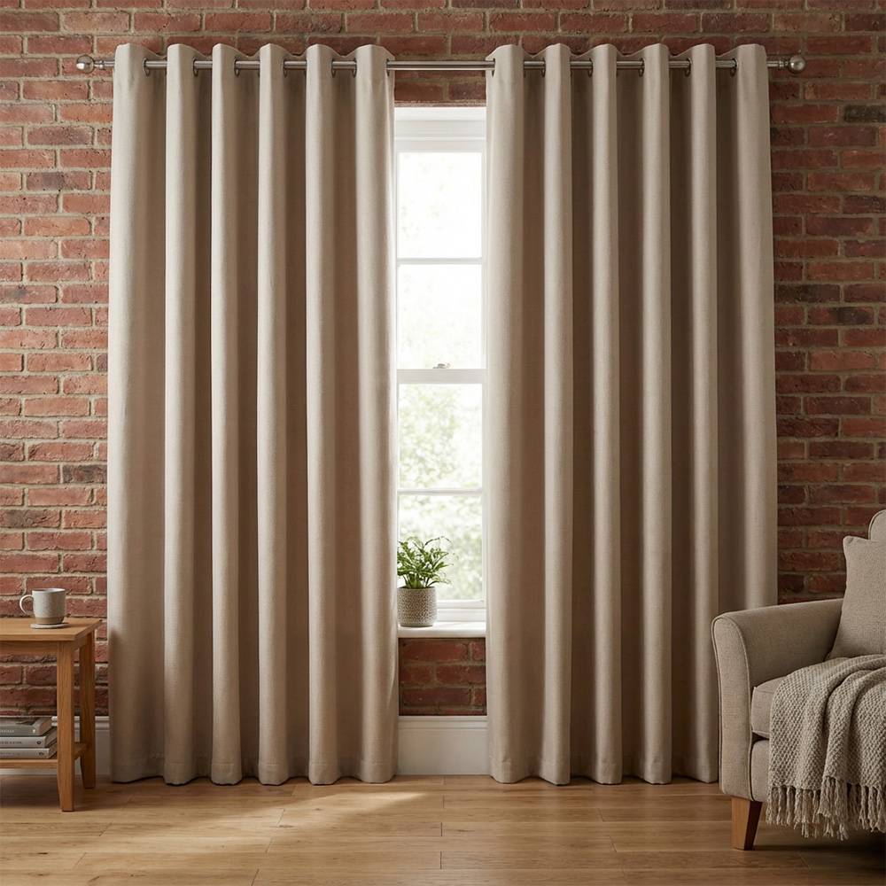 Divante Hoxton Natural Blackout Eyelet Curtain 229cm Image 2