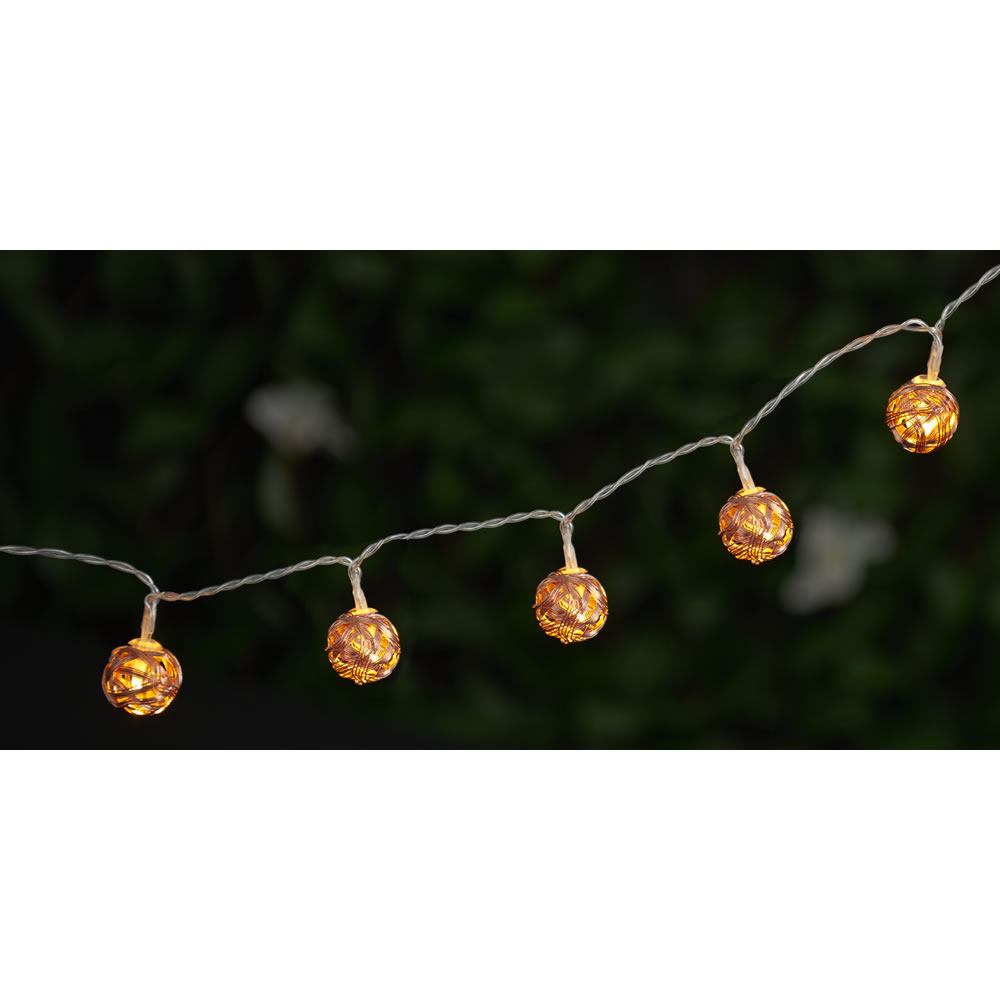 Wilko Copper Solar Light Balls 20 Bulbs Image
