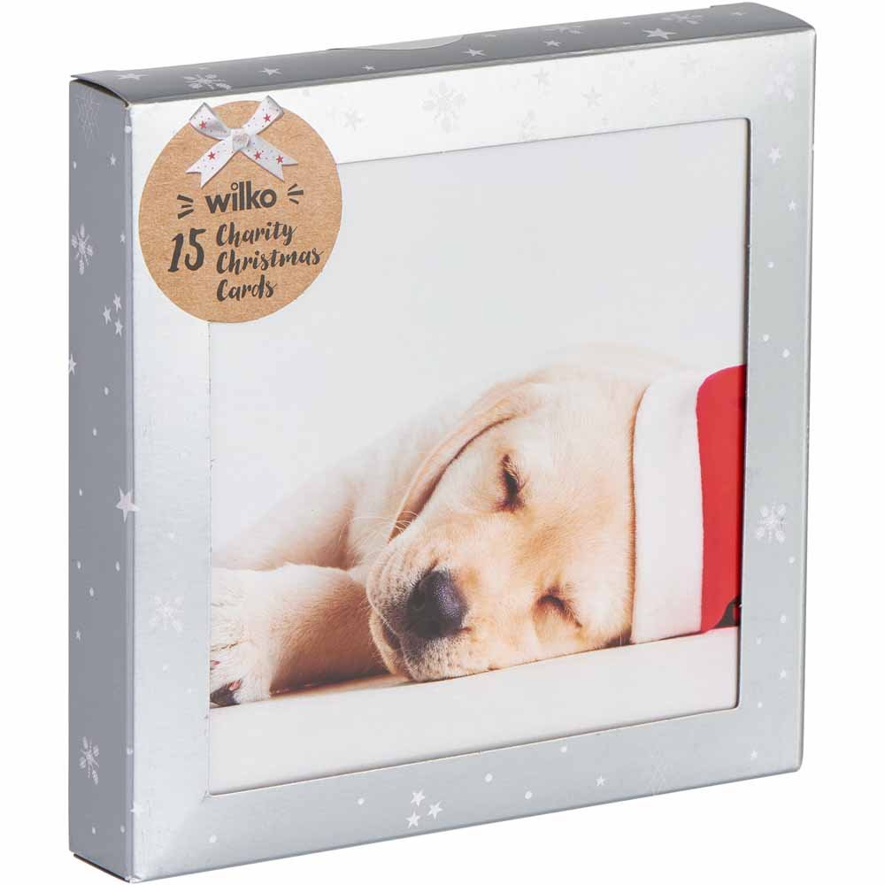 Wilko Puppies Christmas Cards 15 Pack Image 1