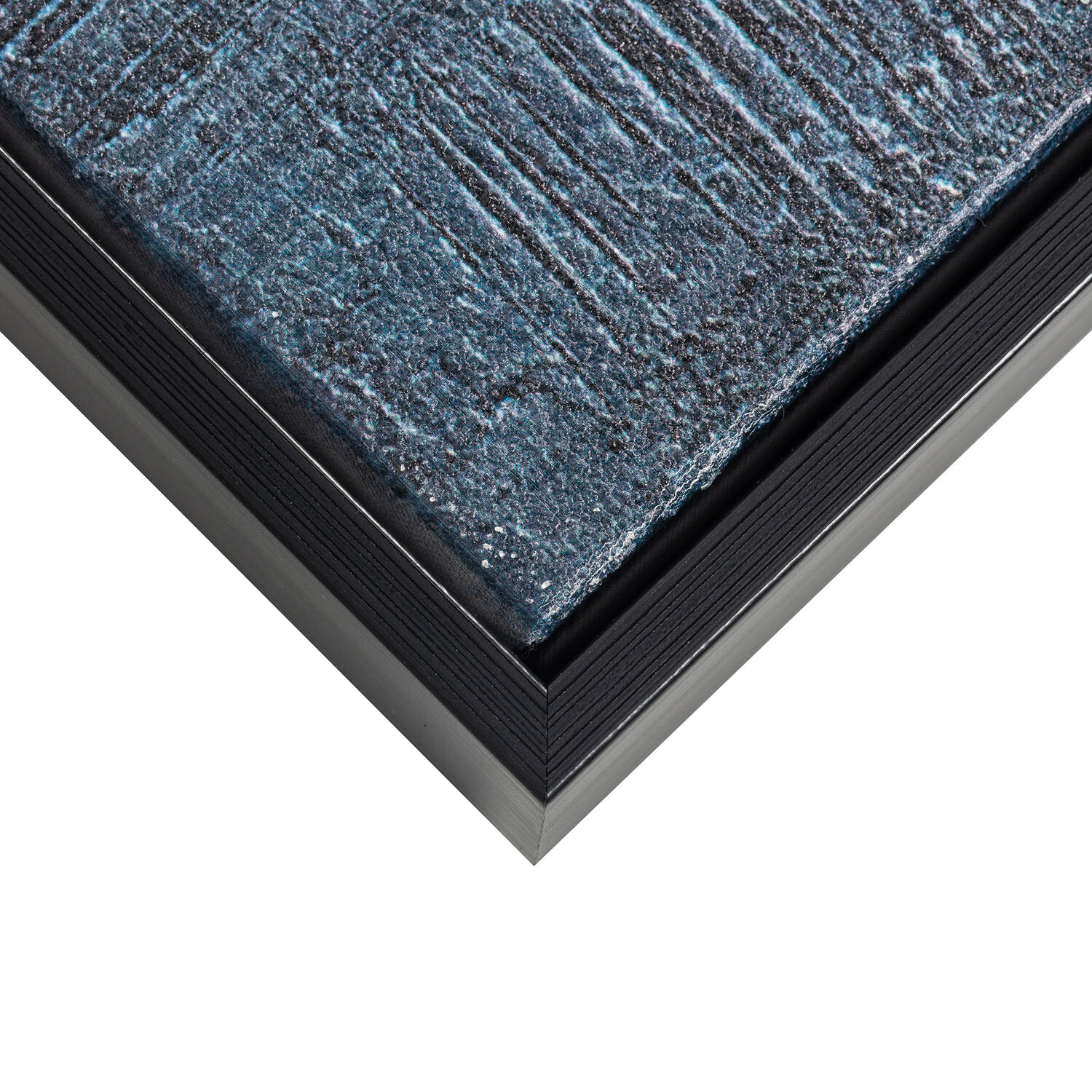 Saphire Hand Paint Detail Framed Canvas Blue Image 4