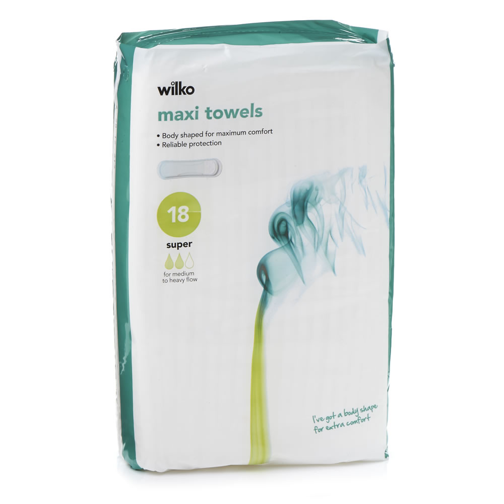 Wilko Super Maxi Towels 18 pack Image
