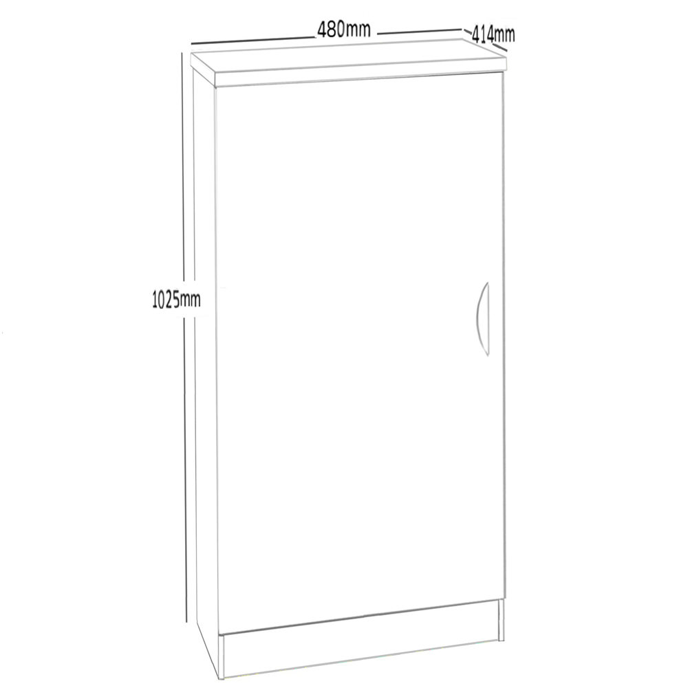 R White Cabinets Single Door English Oak Mid Height Cupboard Image 5