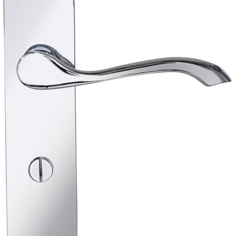 Wilko Ambassador Chrome Bathroom Lock Door Handle Image 6