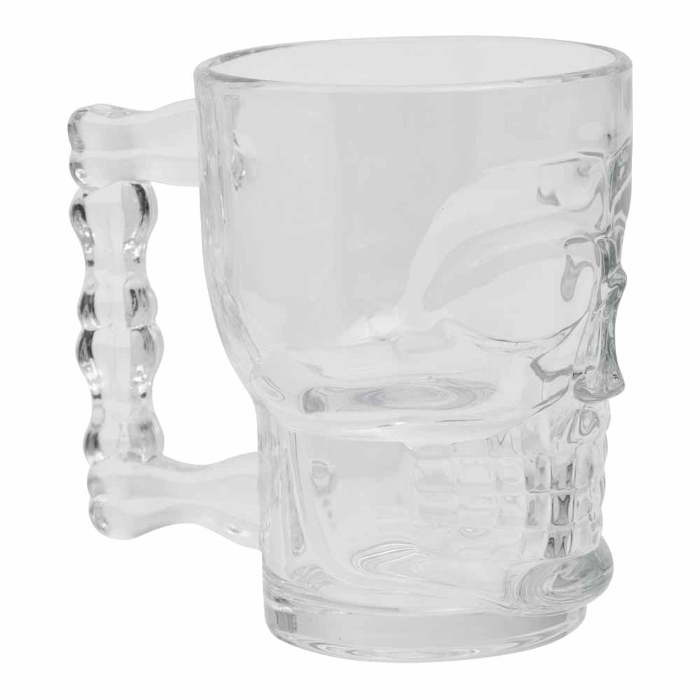 Wilko Skull Shape Glass Mug Image 1