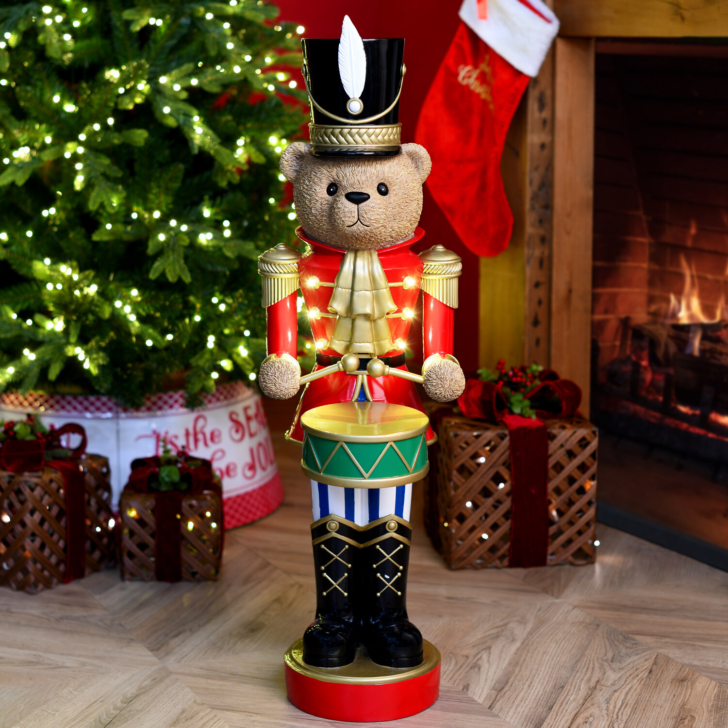 LED Drumming Traditional Bear Red Image 2