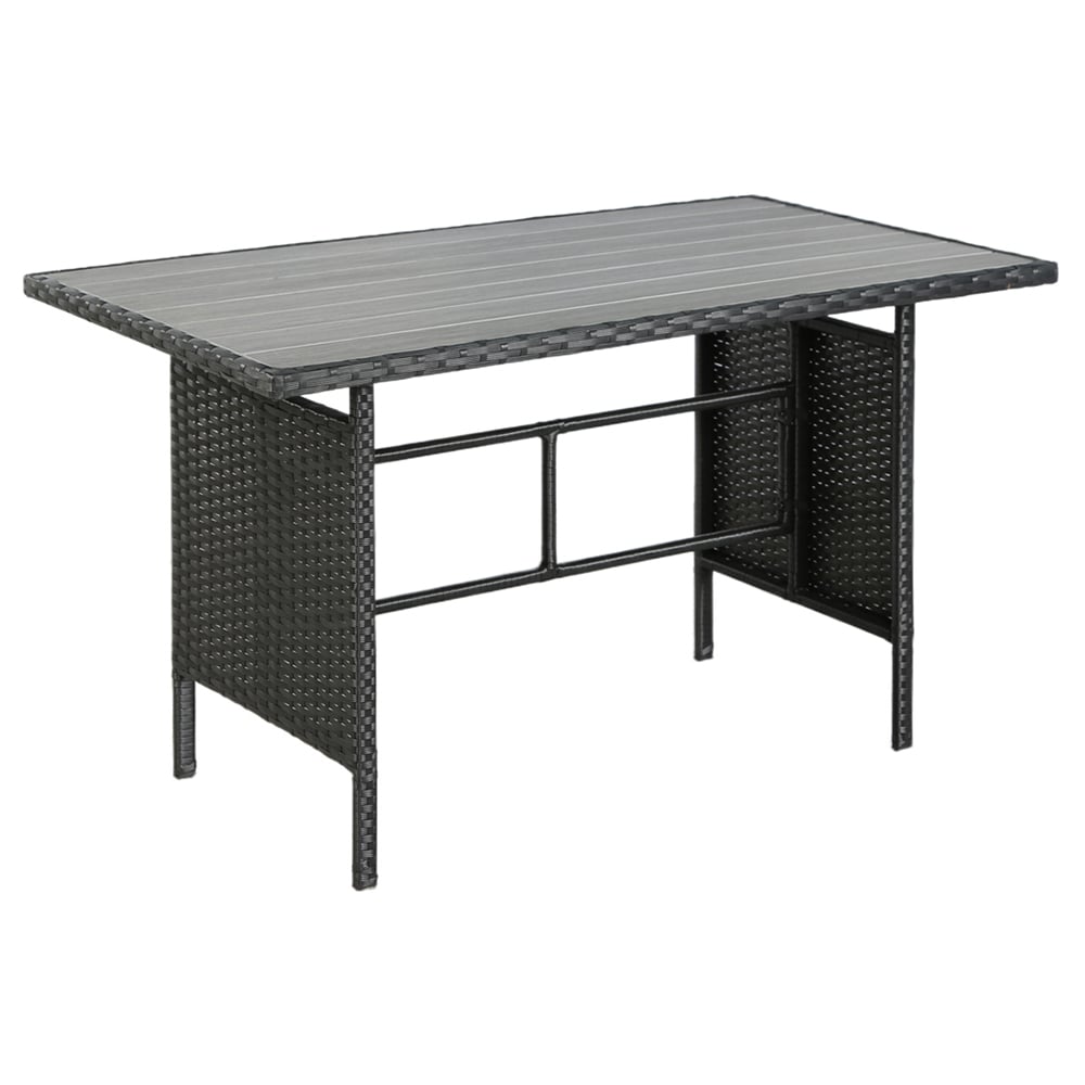 Home Garden Direct Thalia 8 Seater Black Rattan Corner Sofa Set with Polywood Table Image 4