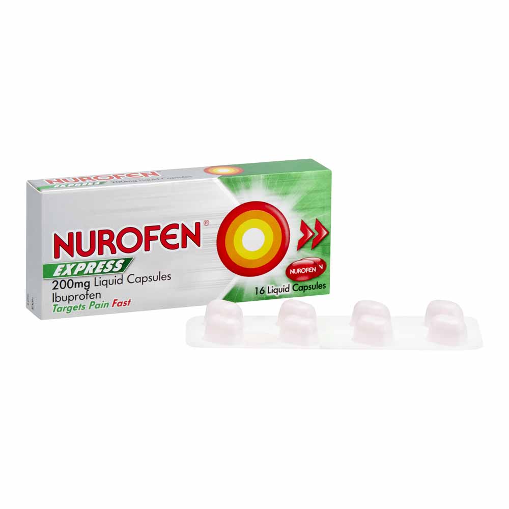 Nurofen Ibuprofen Express Liquid Capsules 16 pack Image 2