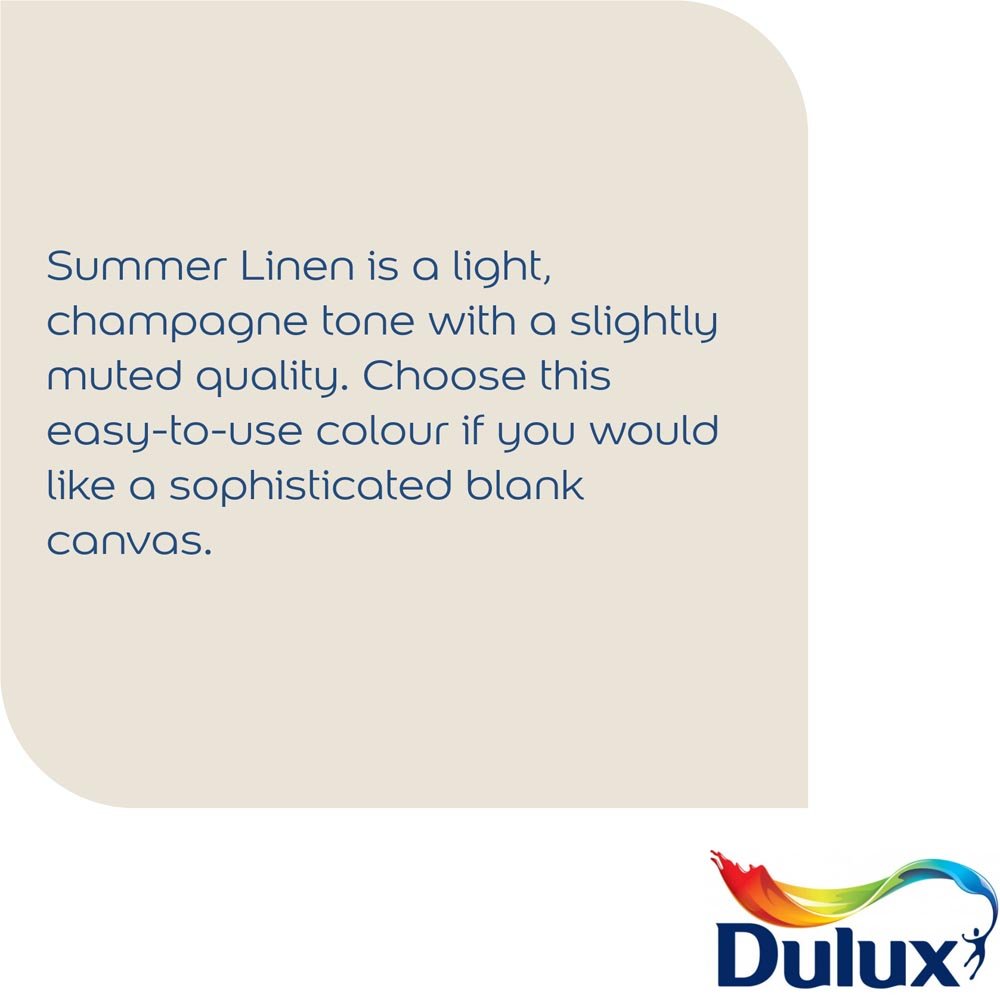 Dulux Walls & Ceilings Summer Linen Silk Emulsion Paint 2.5L Image 4
