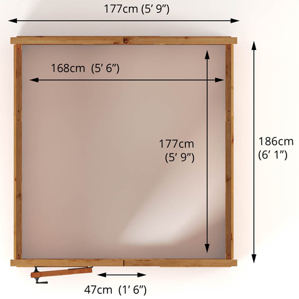 Mercia Woodsman Apex Polycarbonate 6 x 6ft Greenhouse Image 9