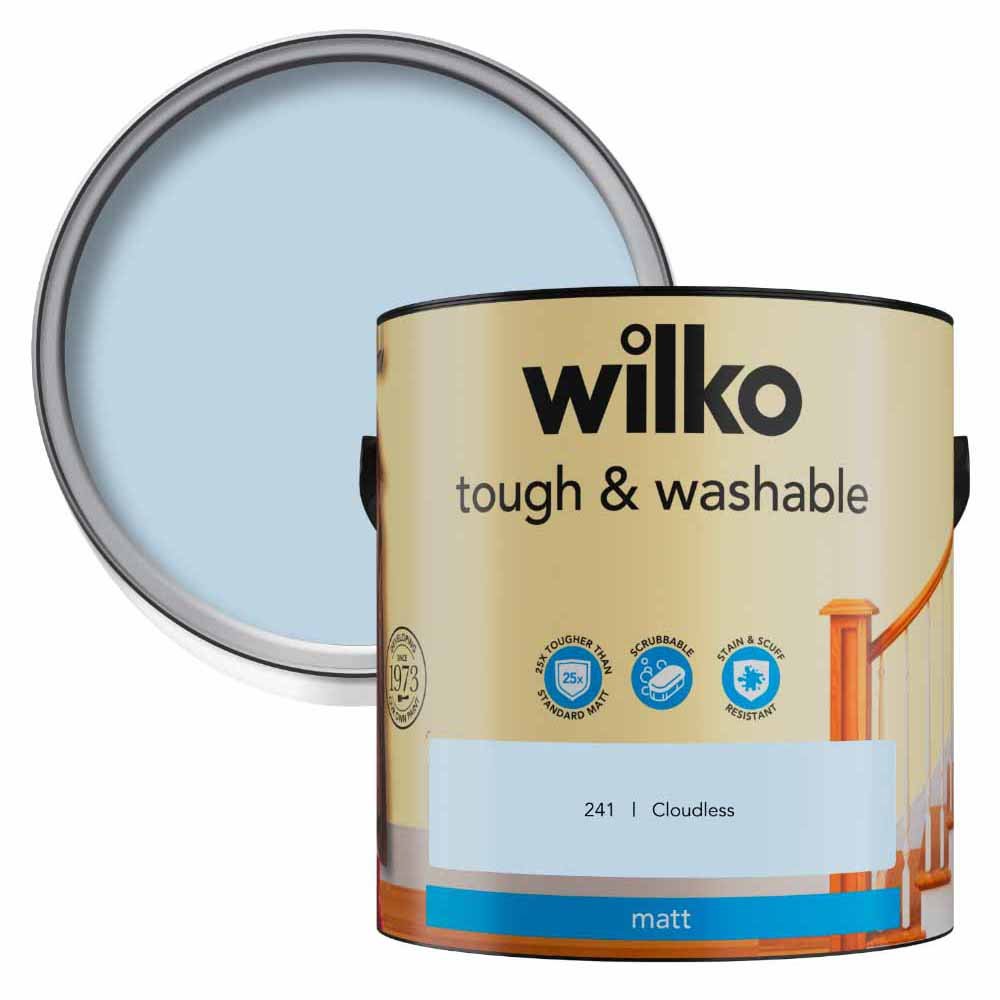 Wilko Tough & Washable Cloudless Matt Emulsion Paint 2.5L Image 1